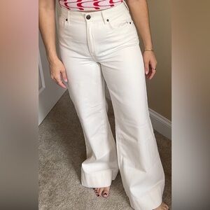 LOFT WHITE JEANS HIGH RISE WIDE LEG